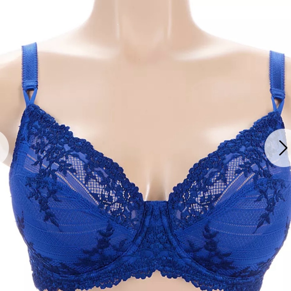 Wacoal Embrace blue Lace underwire bra, Size 38DDD